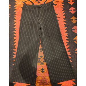 Vintage Cool Collection Black Pinstripe Wide-Leg Dress Pants Size XL